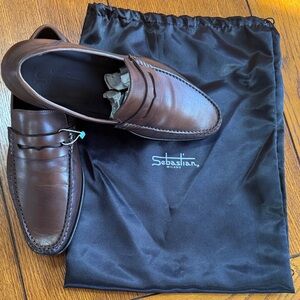 Sebastian Milano Men's Rich Brown Leather Loafers